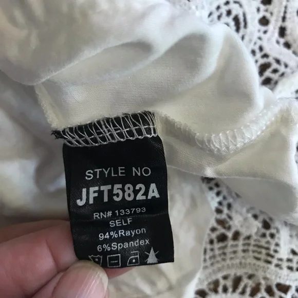 SOLD Pol L white lace boho blouse bell sleeve fairy corset beachy - Picture 9 of 9